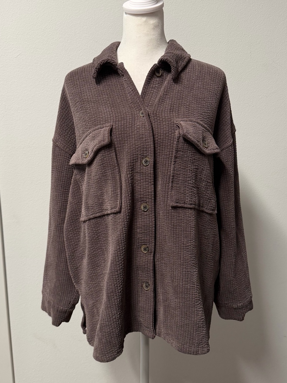 Forever 21 Brown Textured Oversized Shacket